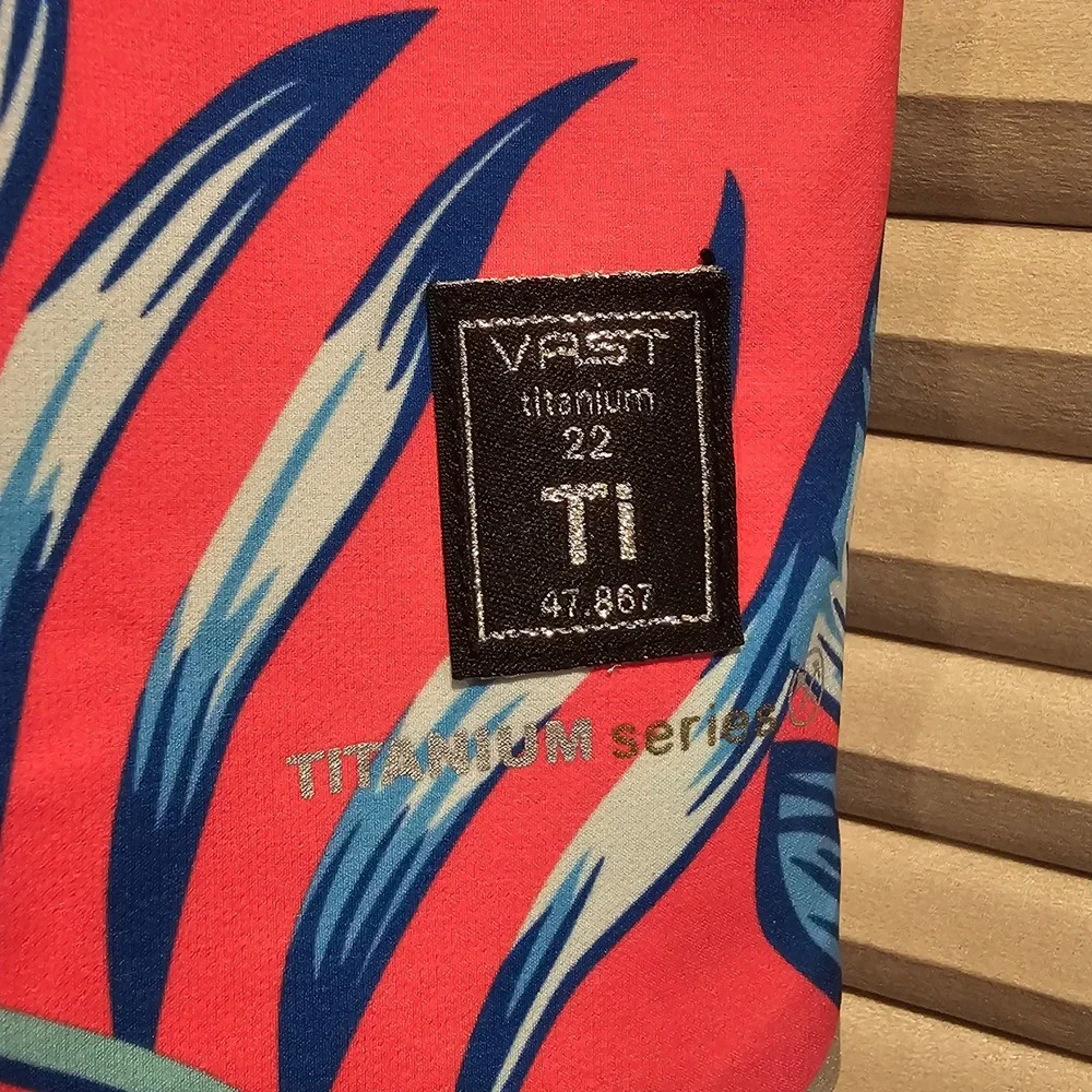 Vast Titanium 22 Mens Board Shorts Pink Blue Tropical Monstera Leaf Size 36 Tie